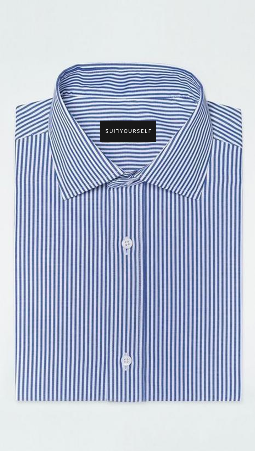 Navy Pinstripe Shirt | FX3788-8 — SUITYOURSELF